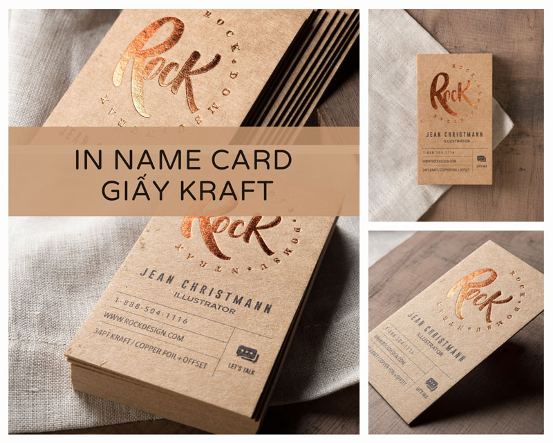 in name card giấy kraft